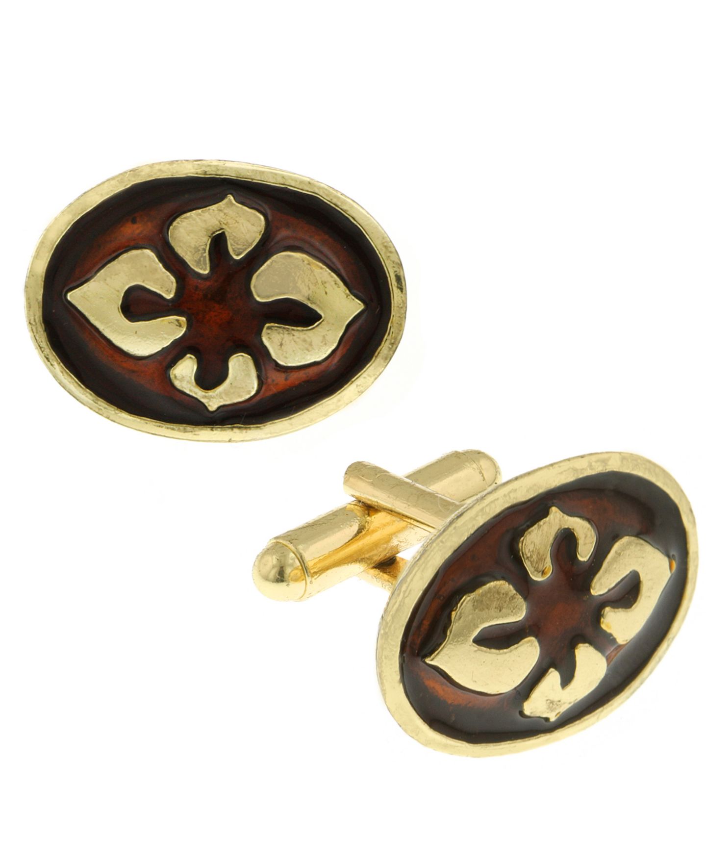 Мужские запонки 1928 Jewelry 14K Gold-Plated Enamel Flower Cufflinks — фото 1