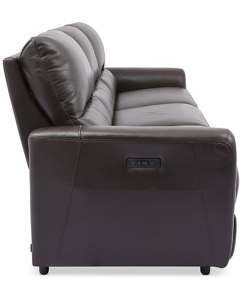 Furniture Danvors 3Pc. Leather Sectional Sofa with 2 Power Recliners