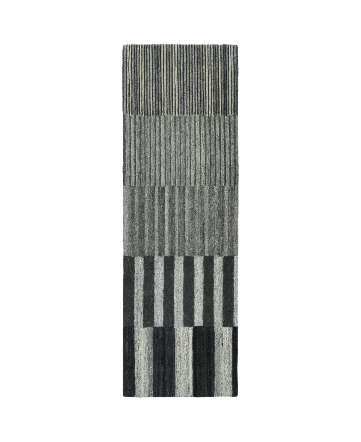 Kaleen Alzada ALZ01-38 Charcoal 2'6in x 8' Runner Rug - Charcoal