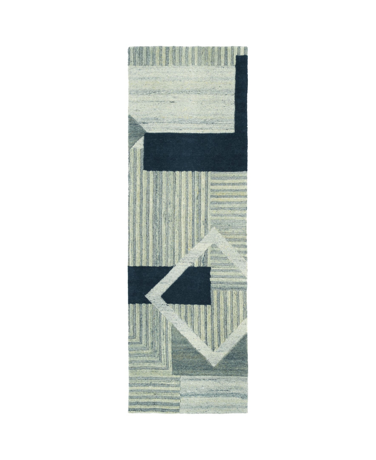 Kaleen Alzada ALZ04-17 Blue 2'6in x 8' Runner Rug - Blue