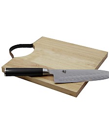 Acacia Cutting Board with Leather Handle