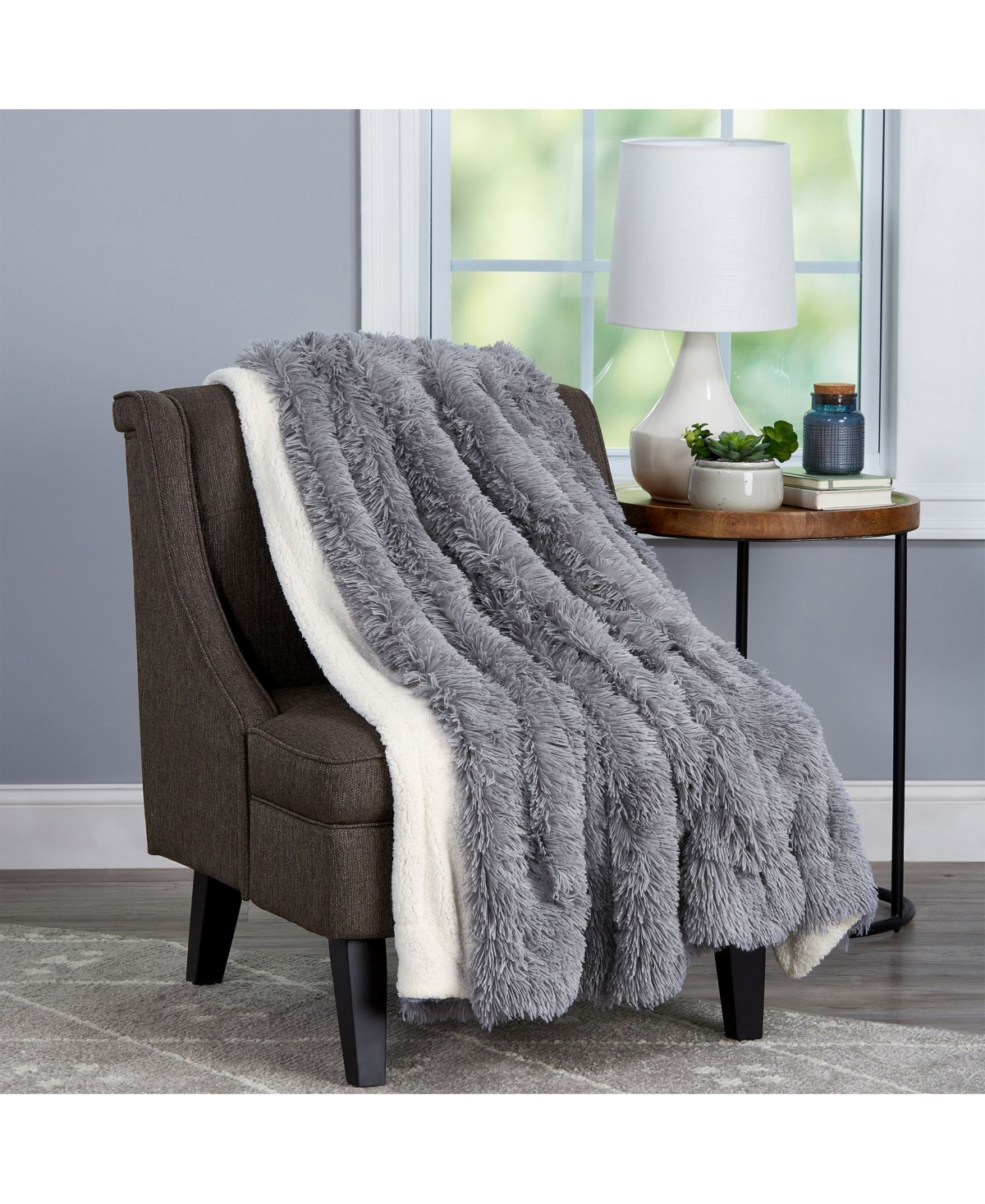 Baldwin Home Oversized Soft Fluffy Vintage-Look Throw Blanket