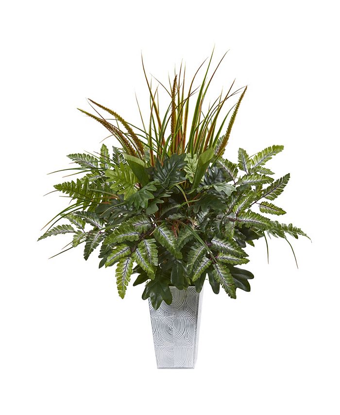 Nearly Natural - 25" Mix Greens Artificial Plant in Planter