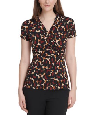 DKNY - Printed Side-Gathered Top