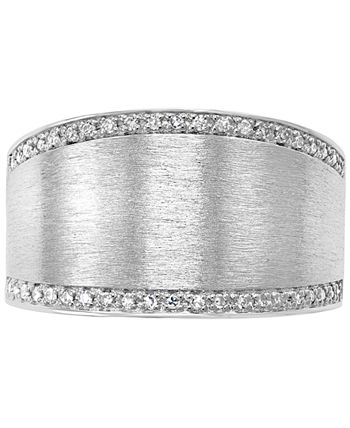 EFFY Collection - Diamond Satin Finish Statement Ring (1/8 ct. t.w.) in Sterling Silver