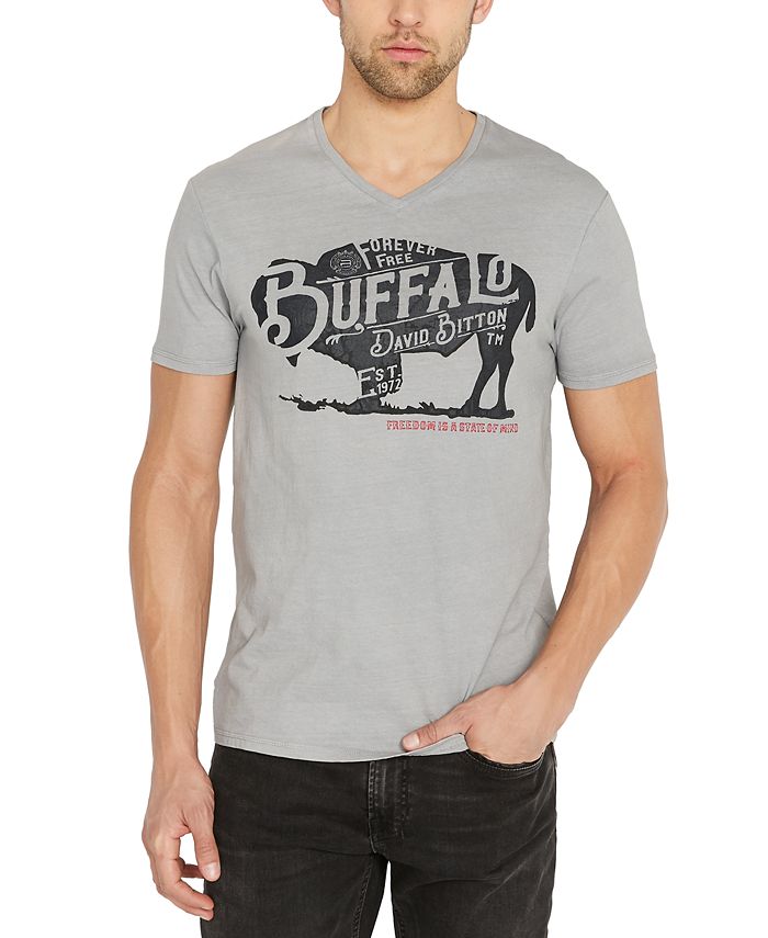 Buffalo David Bitton Men's Tistor Logo Graphic V-Neck T-Shirt - Macy's