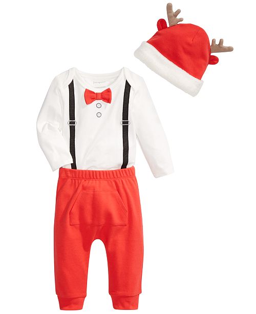 First Impressions Baby Boys Suspenders Bodysuit Jogger Pants