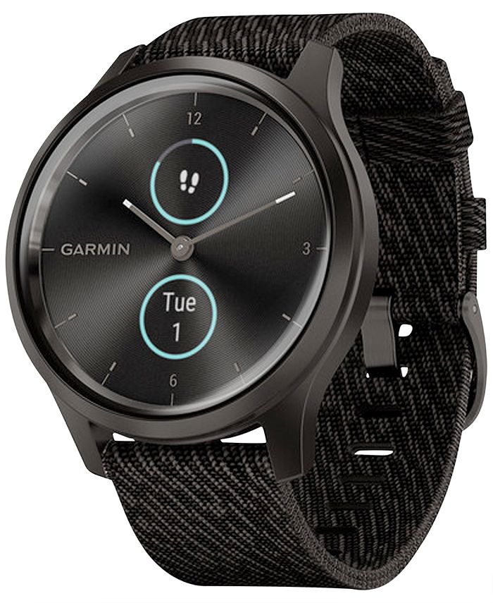 Garmin Unisex Vivomove 3 Style Black Nylon Strap Smart Watch 24.1