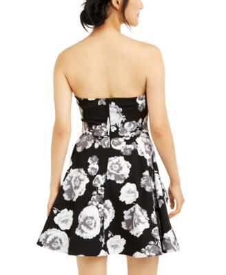 B Darlin Juniors' Cowlneck Chain-Strap A-Line Dress - Black/Gold | Smart Closet