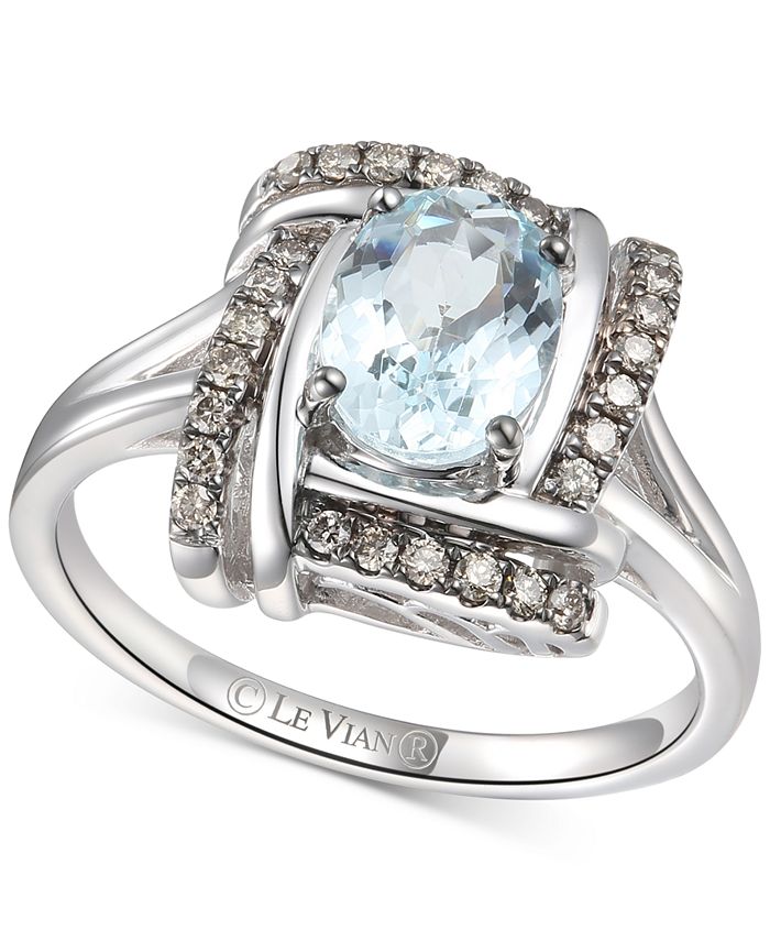 Le vian aquamarine chocolate cheap diamond ring