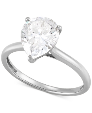 image of Arabella Swarovski Zirconia Pear Ring in 14k White Gold
