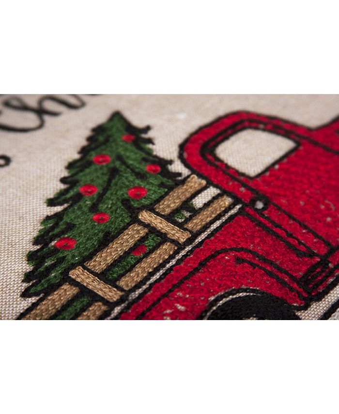 Natural Manor Luxe Merry Christmas Truck Decorative Towels 14x22