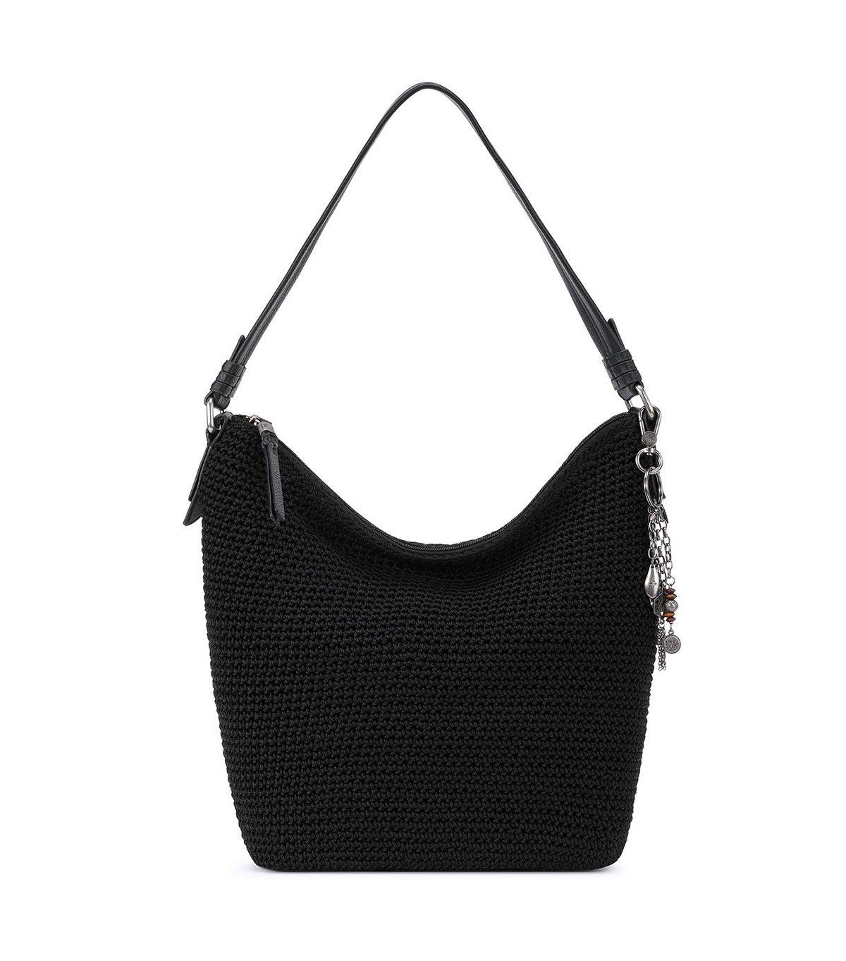 The Sak Women's Sequoia Leather Medium Hobo Bag - Black/Silver