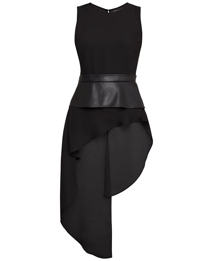 BCBGMAXAZRIA Asymmetrical Top With Faux Leather Trim Macy s