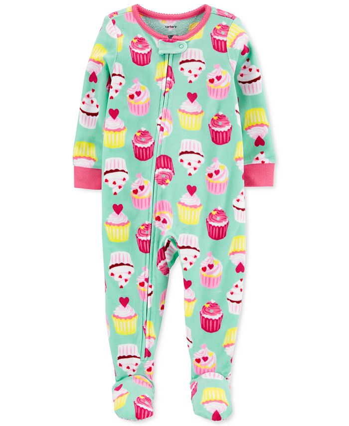 Carter's Toddler Girls 1Pc. Cupcake Fleece Footie Pajamas Macy's
