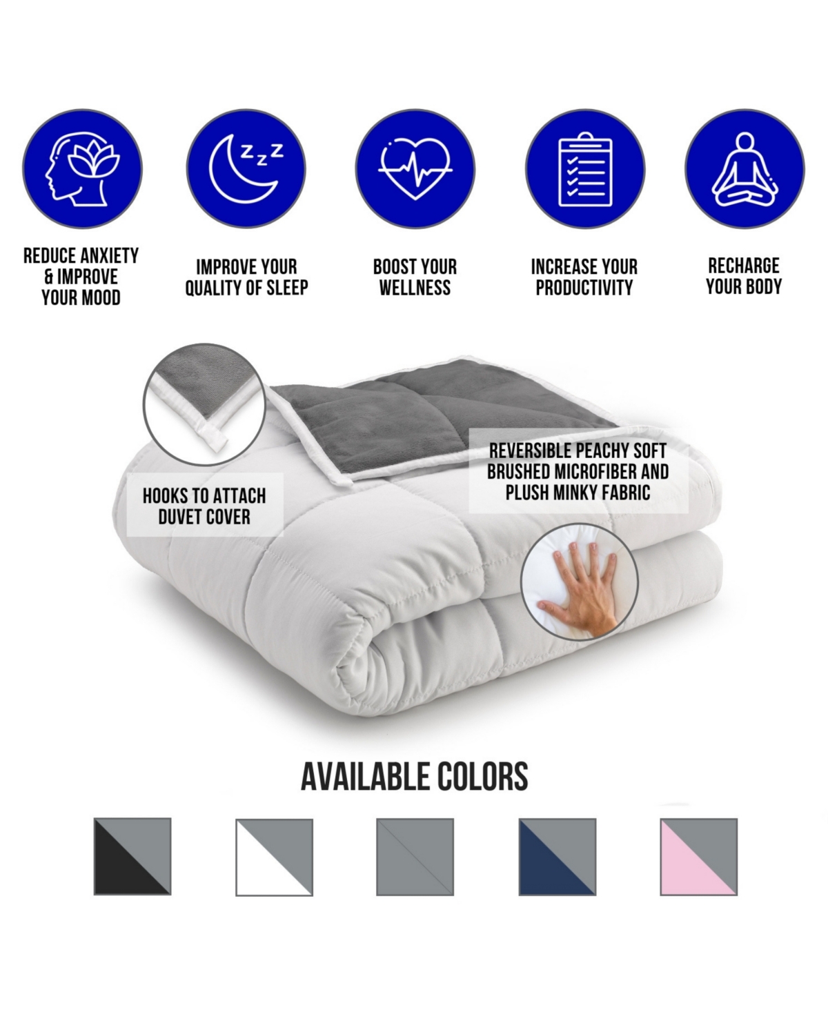 Ella Jayne Reversible Anti-anxiety 15lb Weighted Blanket In Multi