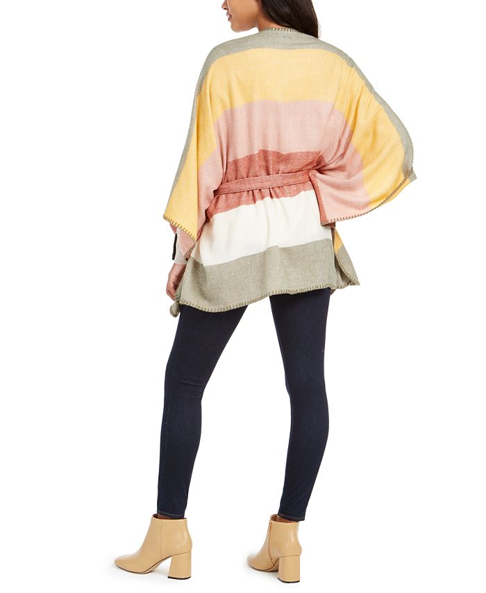 Marcus Adler Stripe Belted Ruana - Macy's