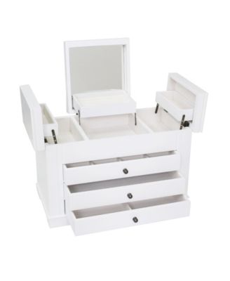 wooden jewelry box white