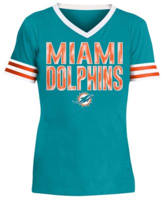 Lids 5th & Ocean Big Girls Miami Dolphins Sequin Stripe T-Shirt - Macy's