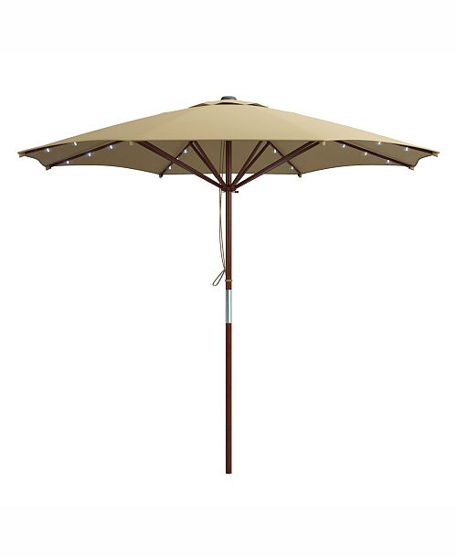 Corliving Distribution Patio Umbrella With Solar Power Led Lights Reviews Furniture Macy S