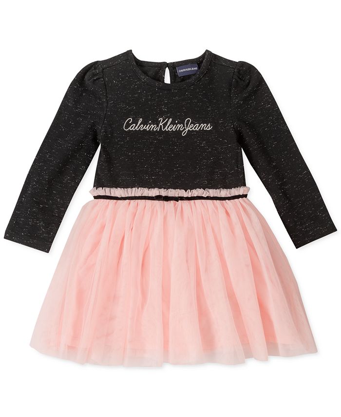 Calvin Klein Toddler Girls Mesh Logo Dress & Reviews - Dresses - Kids -  Macy's