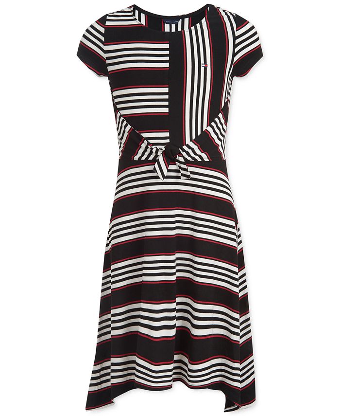 Tommy Hilfiger Toddler Girls Striped Tie-Front Dress - Macy's