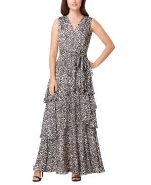 Tahari Asl Leopard-print Chiffon Maxi Dress In Animal Print | ModeSens