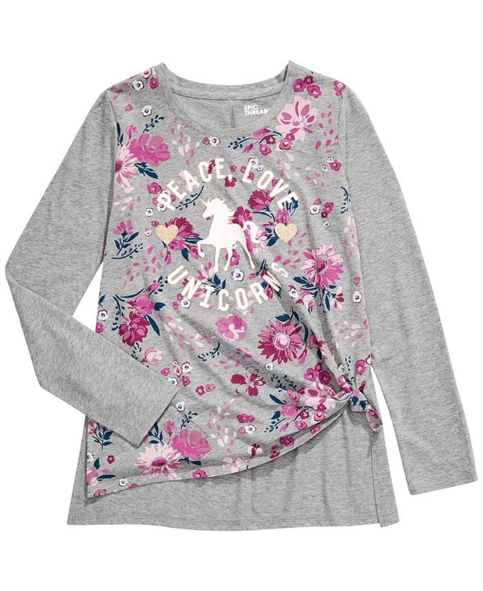 Epic Threads Big Girls Peace Love Unicorns T-Shirt, Created for Macy's ...