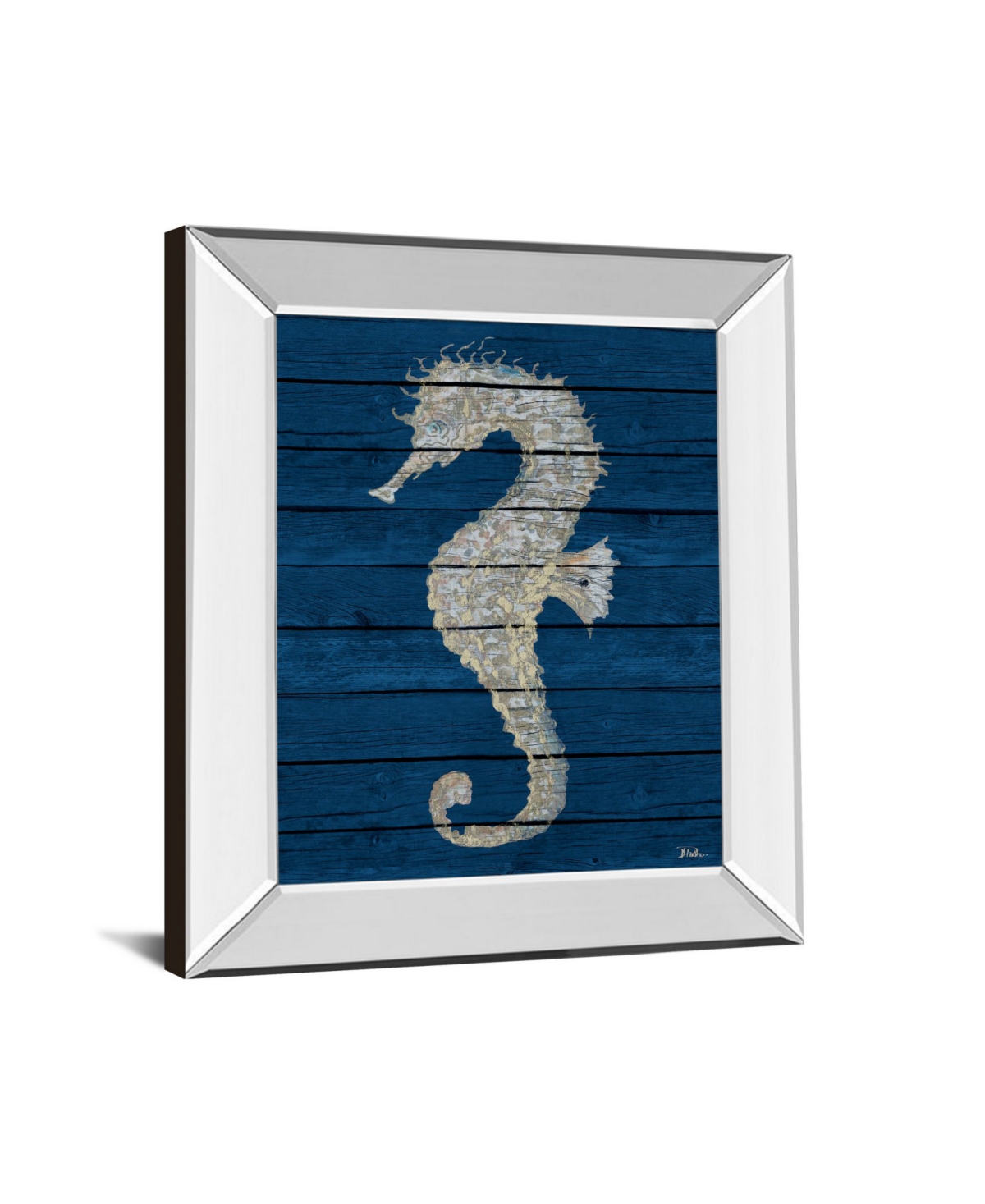 Classy Art Antique Seahorse onIl by Patricia Pinto Mirror Framed Print Wall Art - 22