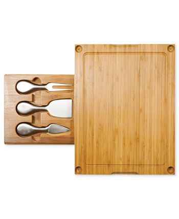 Picnic Time - Cutting Board, Concerto Glass Top with Cheese Tools