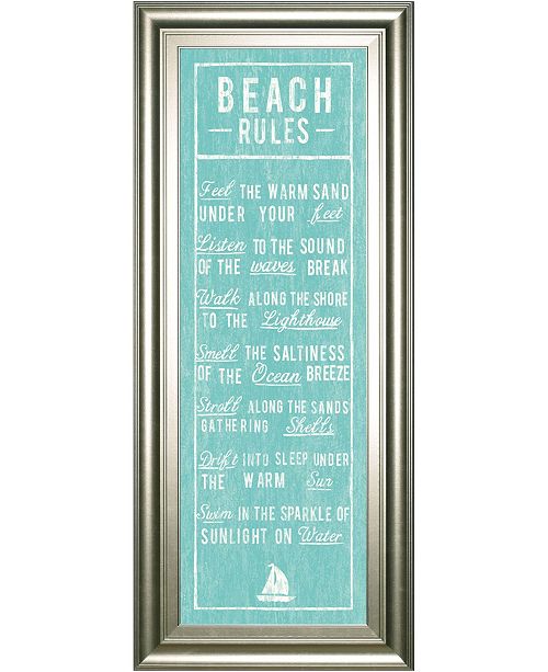 Classy Art Beach Rules By The Vintage Like Collection Framed