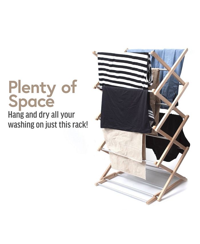 Innoka Premium Classic Wooden Adjustable Clothes Drying Rack Macy's