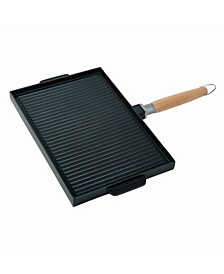 Double Sided Non-Stick Grill and Griddle Pan with Removable Handle, 15"