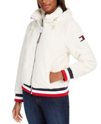Hilfiger Striped-Trim Fleece Jacket, Created for Macy's & Reviews - Jackets Blazers - Women Macy's