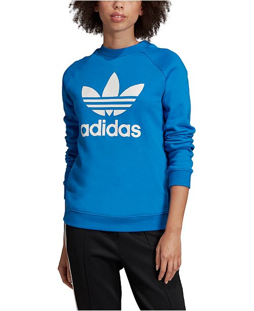 Adidas Women S Cotton Treifoil Sweatshirt Reviews Macy S