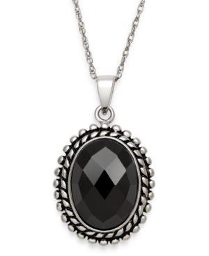 image of Black Onyx (10 x 14 mm) Pendant in Sterling Silver