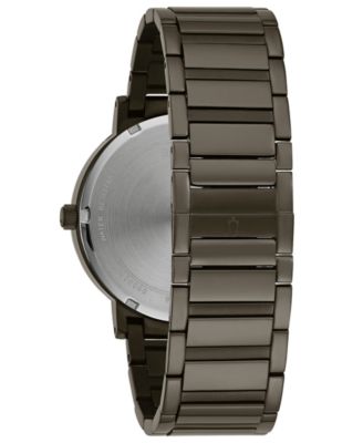 Men's Millennia Diamond-Accent Gray Stainless Steel Bracelet Watch 42mm