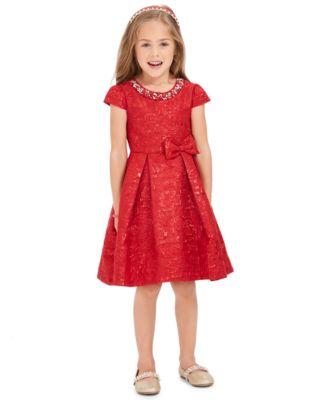 macys girls red dress