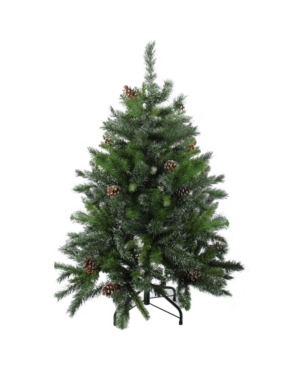 Northlight 4' Snowy Delta Pine With Pine Cones Artificial Christmas Tree In Green