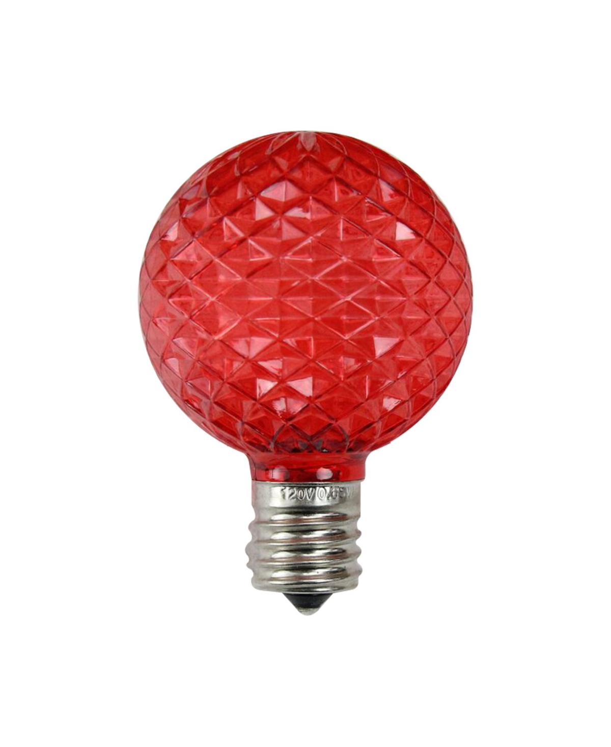 Northlight Pack of 25 Faceted Led G50Christmas Replacement Bulbs - Red