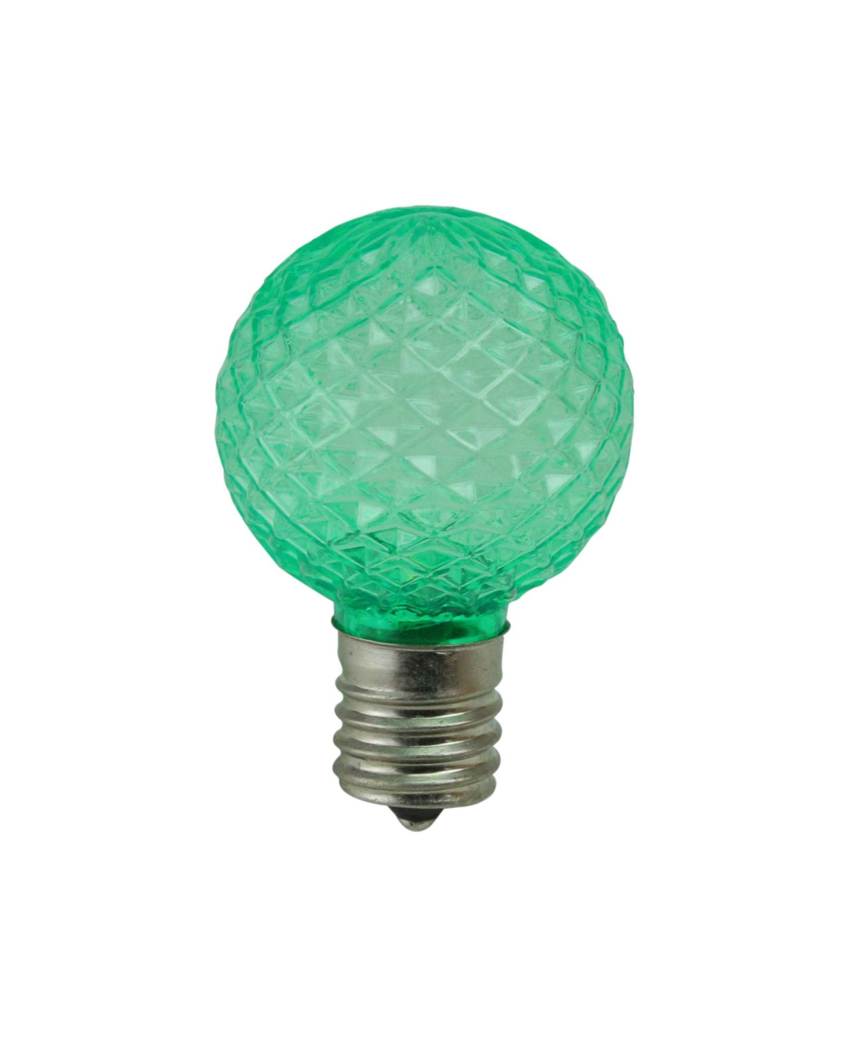 Northlight Pack of 25 Faceted Led G40Christmas Replacement Bulbs - Green