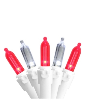 Northlight Set Of 50 Red Pure White Led Mini Christmas Lights 4" Spacing