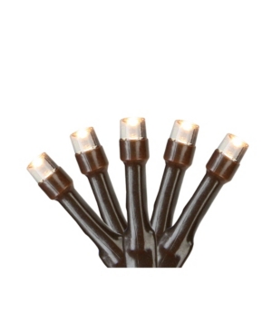 Northlight Set of 20 Battery Operated Warm White Led Wide Angle Christmas Lights - Brown Wire