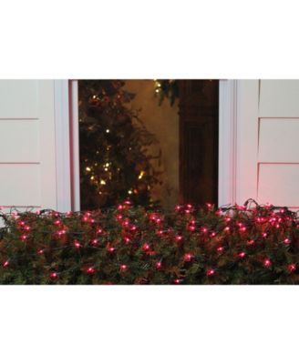 4' x 6' Pink Mini Incandescent Christmas Net Lights - Green Wire