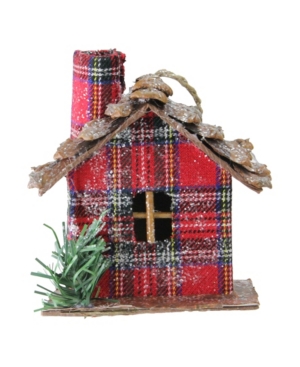 Northlight 4.25" Red Plaid Country Cabin Christmas Ornament In Brown