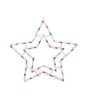Northlight 15" Multi-color Lighted Star Christmas Window Silhouette Decoration In White