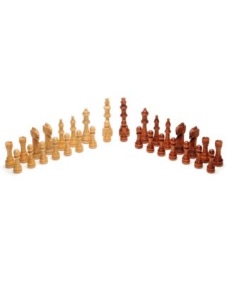Classic Staunton Wood Chess Set, Wood Board 15 in., 3.75 in. King