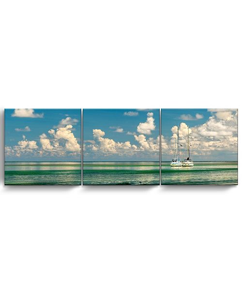 Ready2hangart Two Boats 3 Piece Wrapped Canvas Coastal Wall Art