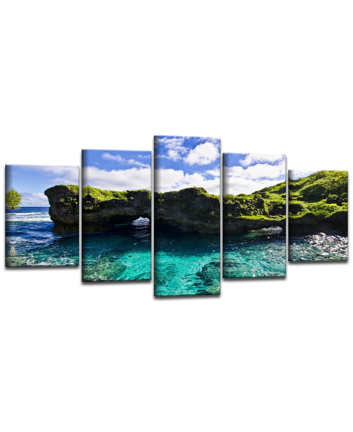 Ready2HangArt Seaglass Ii 5 Piece Wrapped Canvas Coastal Wall Art Set, 30