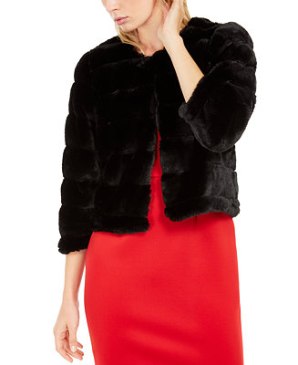 Calvin Klein Faux-Fur Shrug Jacket & Reviews - Jackets & Blazers - Women -  Macy's